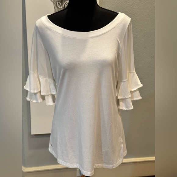 Lilly Pulitzer Tops - Lilly Pulitzer size medium white Lula top NWT